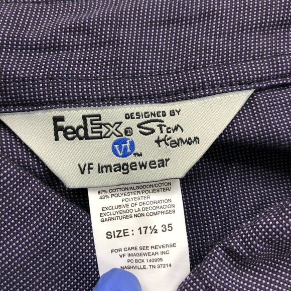 FedEx Dan Herman 17.5 / 35 NEW Without Tags Employee Uniform Purple - Picture 6 of 8